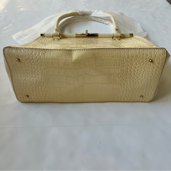 New Kate Spade Constance Knightsbridge Bone Croc Patent Leather Large Satchel - Picture 7 of 16